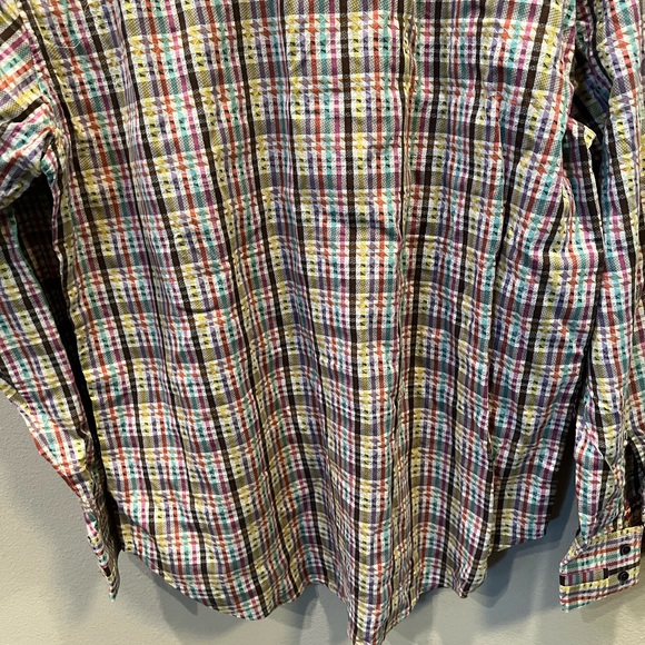 Robert Graham Mens Button Striped Shirt Size XL/TG Multicolored - Picture 5 of 12